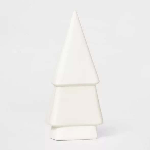 7.75in Ceramic 2 Tier Christmas Tree Decorative Figurine White - Wondershop™ | Target
