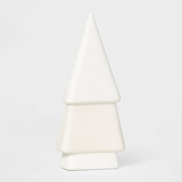 7.75in Ceramic 2 Tier Christmas Tree Decorative Figurine White - Wondershop™ | Target