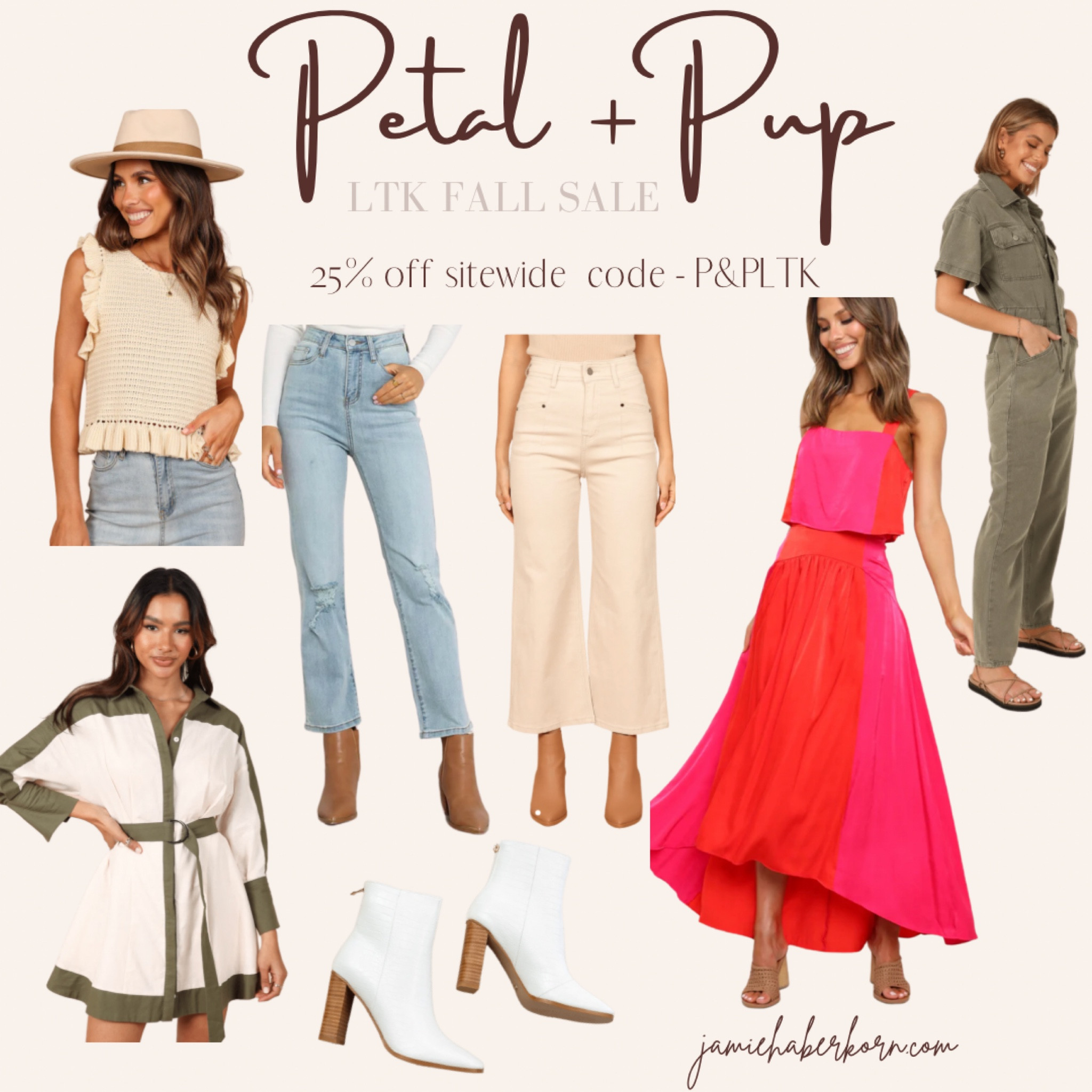 Petal + pup - 25% off sitewide code - P&PLTK


#petalandpup #p&psale #falloutfit #fallstyle #vacationstyle #twopieceset #skirt #jumpsuit #utilityjumpsuit #dress #sweater #boots #denim 

#LTKstyletip #LTKsalealert #LTKSale