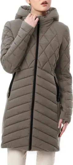 Mixed Media Water Resisant Quilted Puffer Jacket | Nordstrom