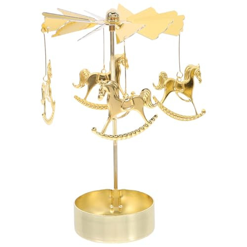 Cabilock Carousel Candle Stand Rotating Candle Holder Metal Table Decor for Home Party Centerpiece and Festive | Amazon (US)