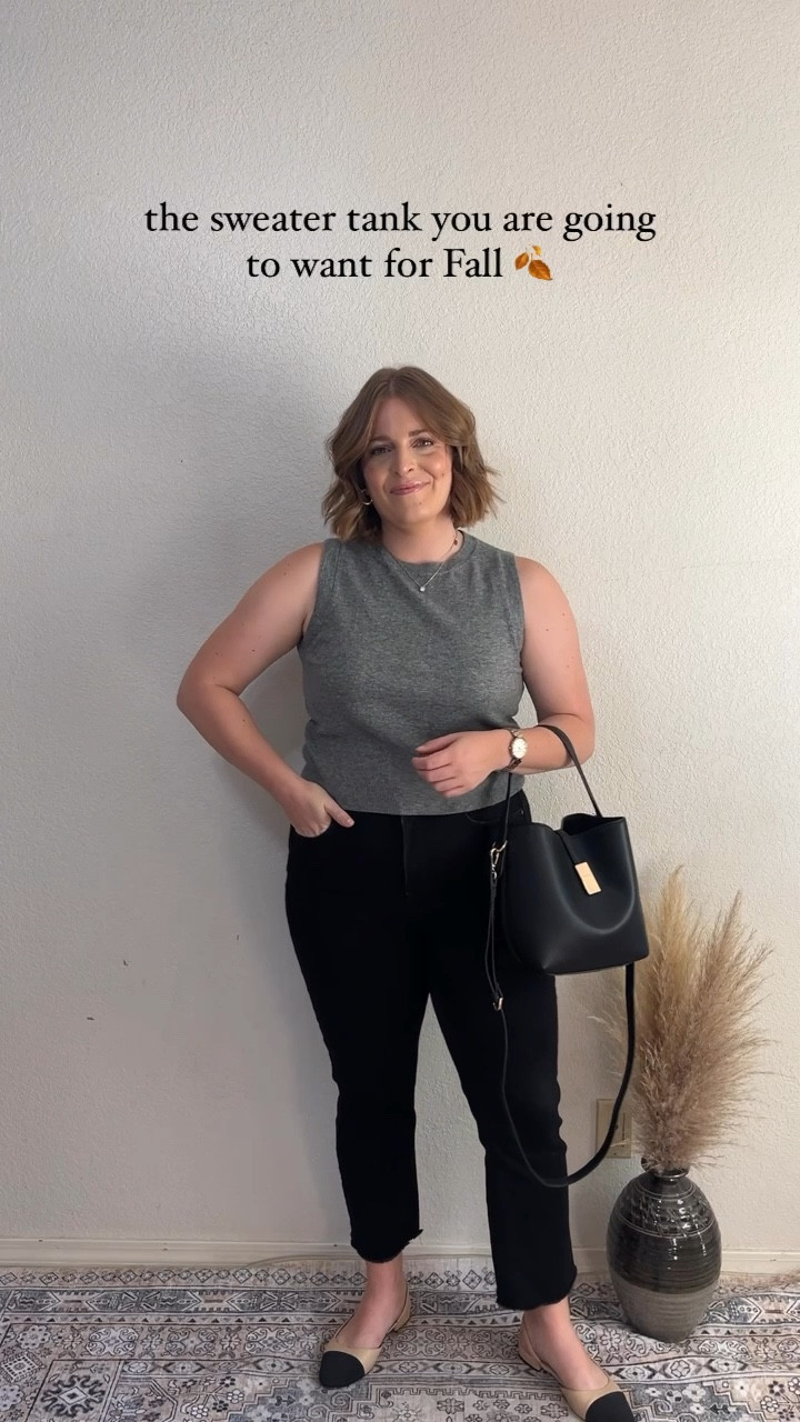 The sweater tank you are going to want for Fall! 🍂 incredibly soft and feels high end (like cashmere)
Dress it up or down

wearing L (tts) 
any pieces that are older, I linked similar!

#LTKWorkwear #LTKMidsize #LTKStyleTip