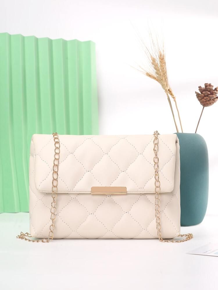 Minimalist Quilted Flap Square Bag | SHEIN