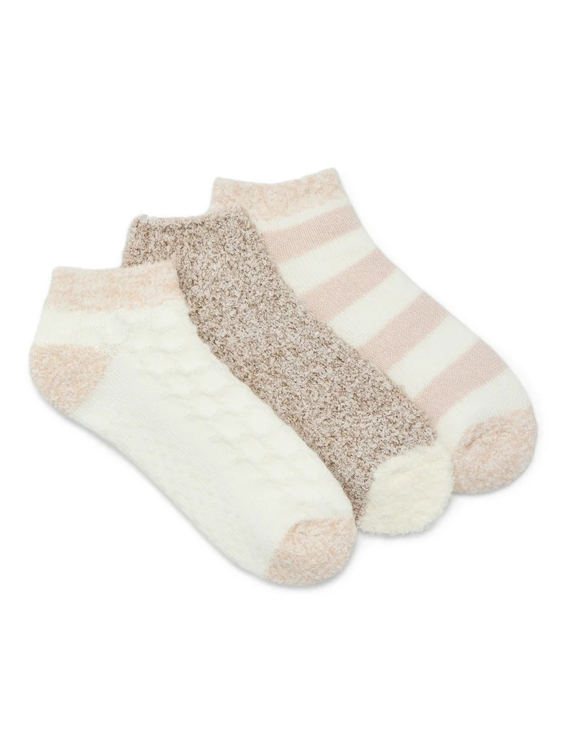 Joyspun Women's Double Layer Low Cut Lounge Socks, 3-Pack, Fits Shoe Sizes 4-10 | Walmart (US)