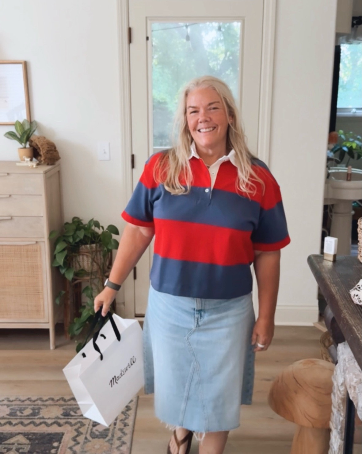 Talk about the perfect Summer  & 4th of July Outfit! Break it up and wear it with white or jean shorts or a white feminine top with the skirt!! Love me some @Madewell #summeroutfit #4thofjulyoutfit #summeroutfitstaples

#LTKOver40 #LTKSeasonal #LTKMidsize