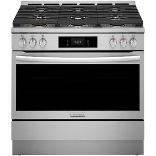 Frigidaire Gallery 36 in. 6-Burner Slide-In Gas Range in Stainless Steel with Total Convection an... | The Home Depot