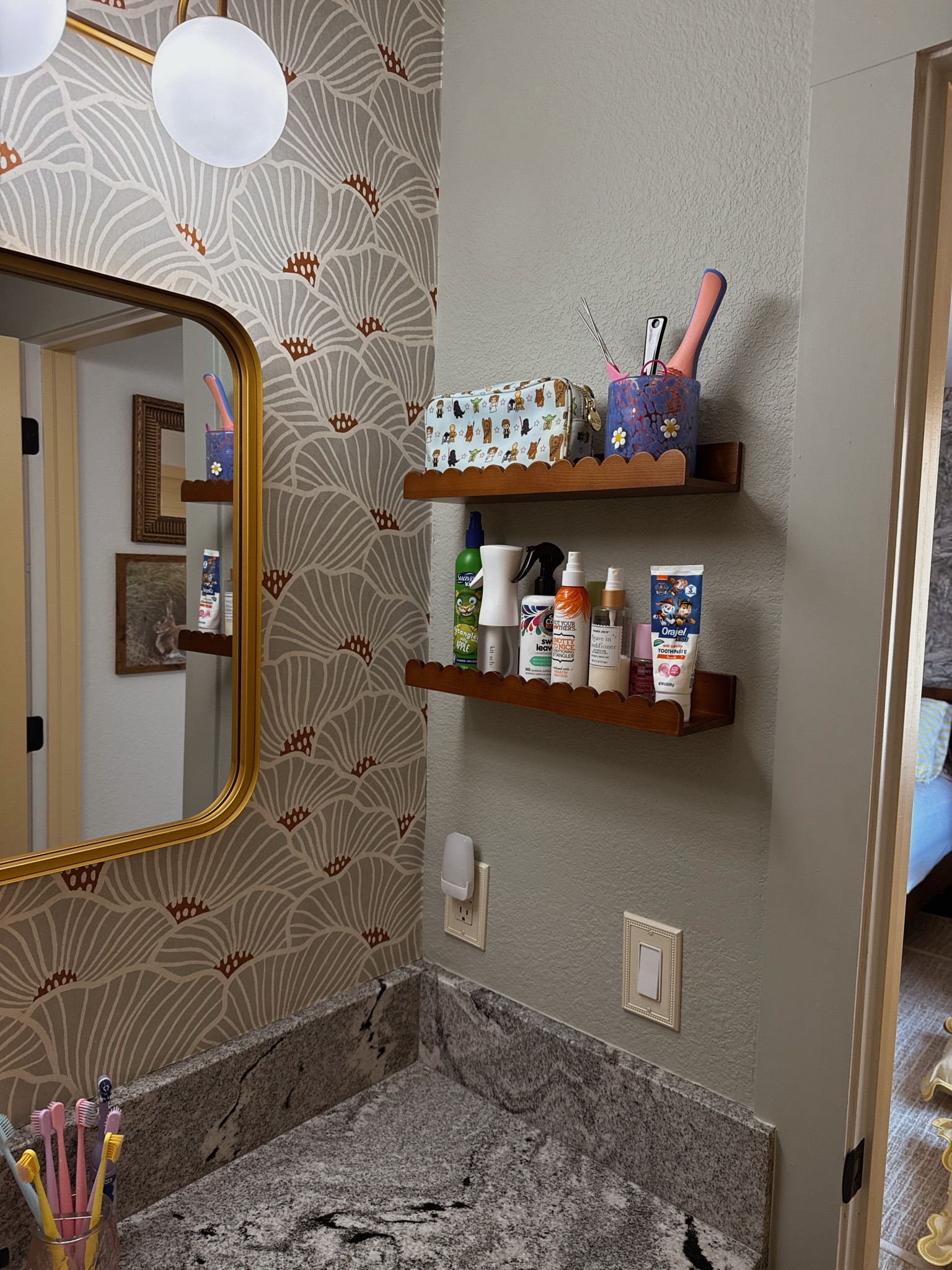 these absolutely adorable wooden scallop shelves I got from amazon!  

 #LTKHome #LTKFindsUnder50 #LTKKids