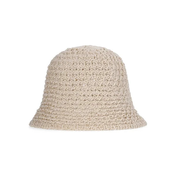 No Boundaries Textured Stitch Knit Bucket Hat, Women's, Natural | Walmart (US)