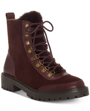 Lucky Brand Ilianna Lace-Up Faux Fur Hiker Boots Women's Shoes | Macys (US)