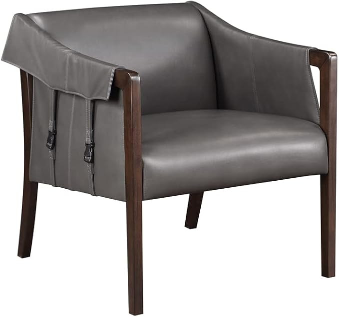 Amazon.com: OSP Home Furnishings Parkfield Faux Leather Accent Chair with Sling Buckle Design and... | Amazon (US)