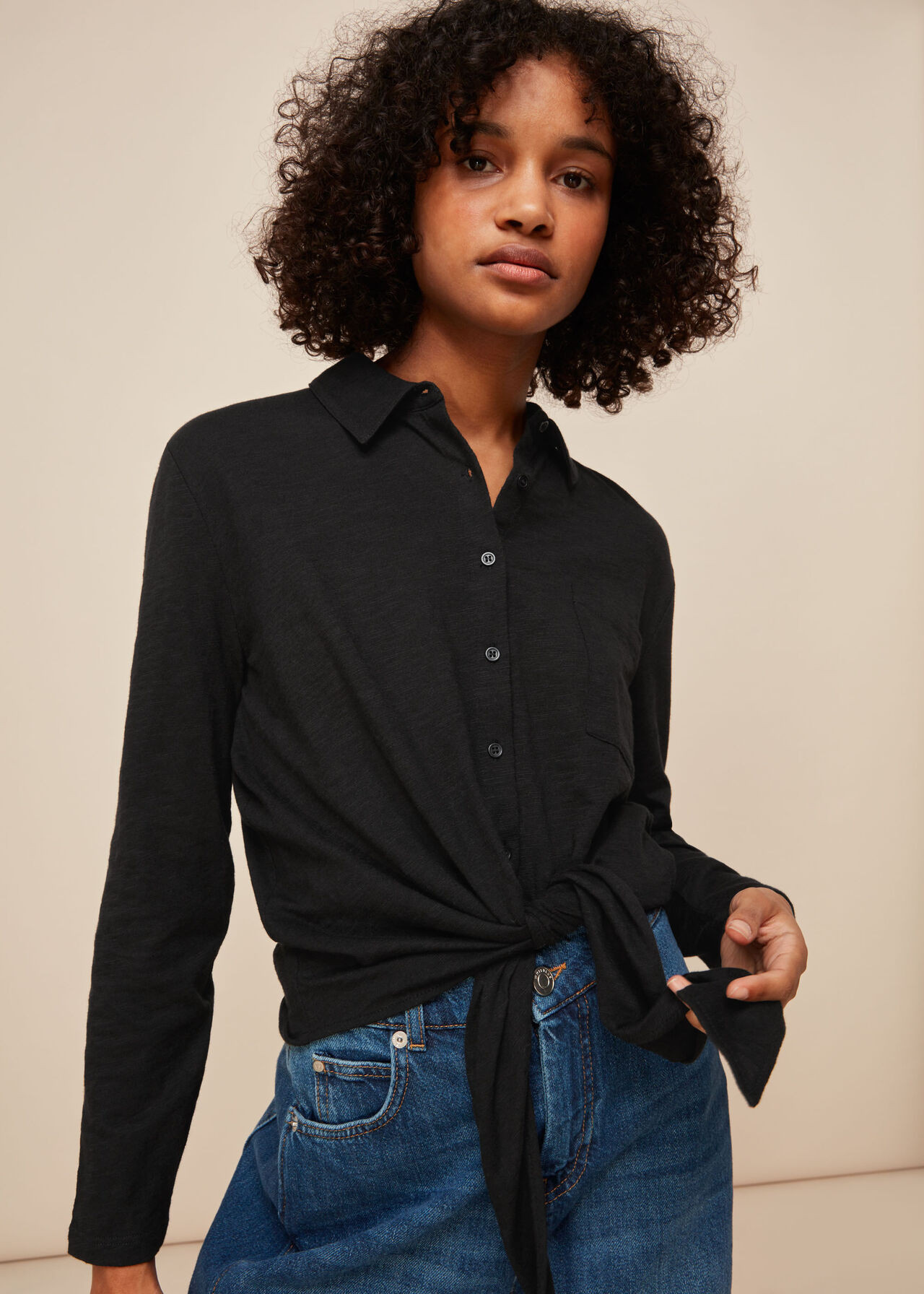 Tie Front Button Down Shirt | Whistles