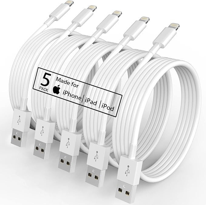 5 Pack(6FT)Original[Apple MFi Certified] iPhone Charger,Lightning Cable Fast Charging Cord iPhone... | Amazon (US)