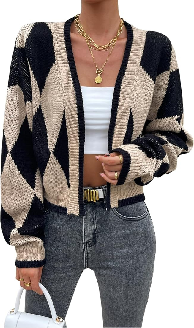 WDIRARA Women's Open Front Drop Shoulder Open Front Long Sleeve Duster Casual Cardigan | Amazon (US)