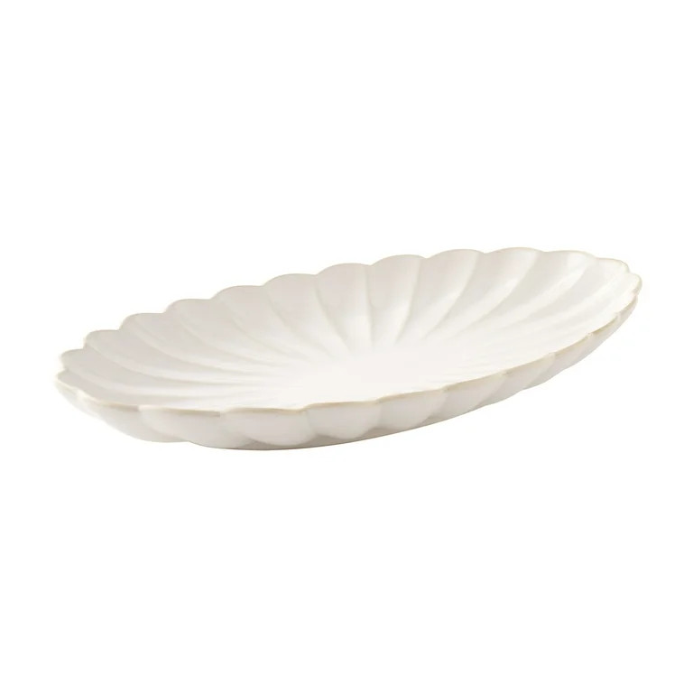 The Pioneer Woman Colette Stoneware 14-inch Serving Tray, Cream | Walmart (US)
