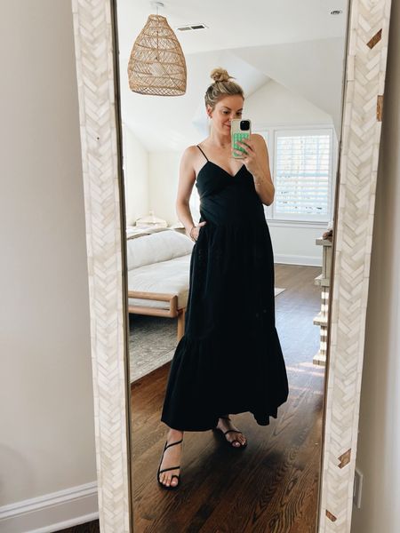 Black maxi sundress is non-maternity and under $40// comes in 2 colors // size small 

spring outfit, pregnancy, summer dress 

#LTKSeasonal #LTKstyletip #LTKfindsunder50