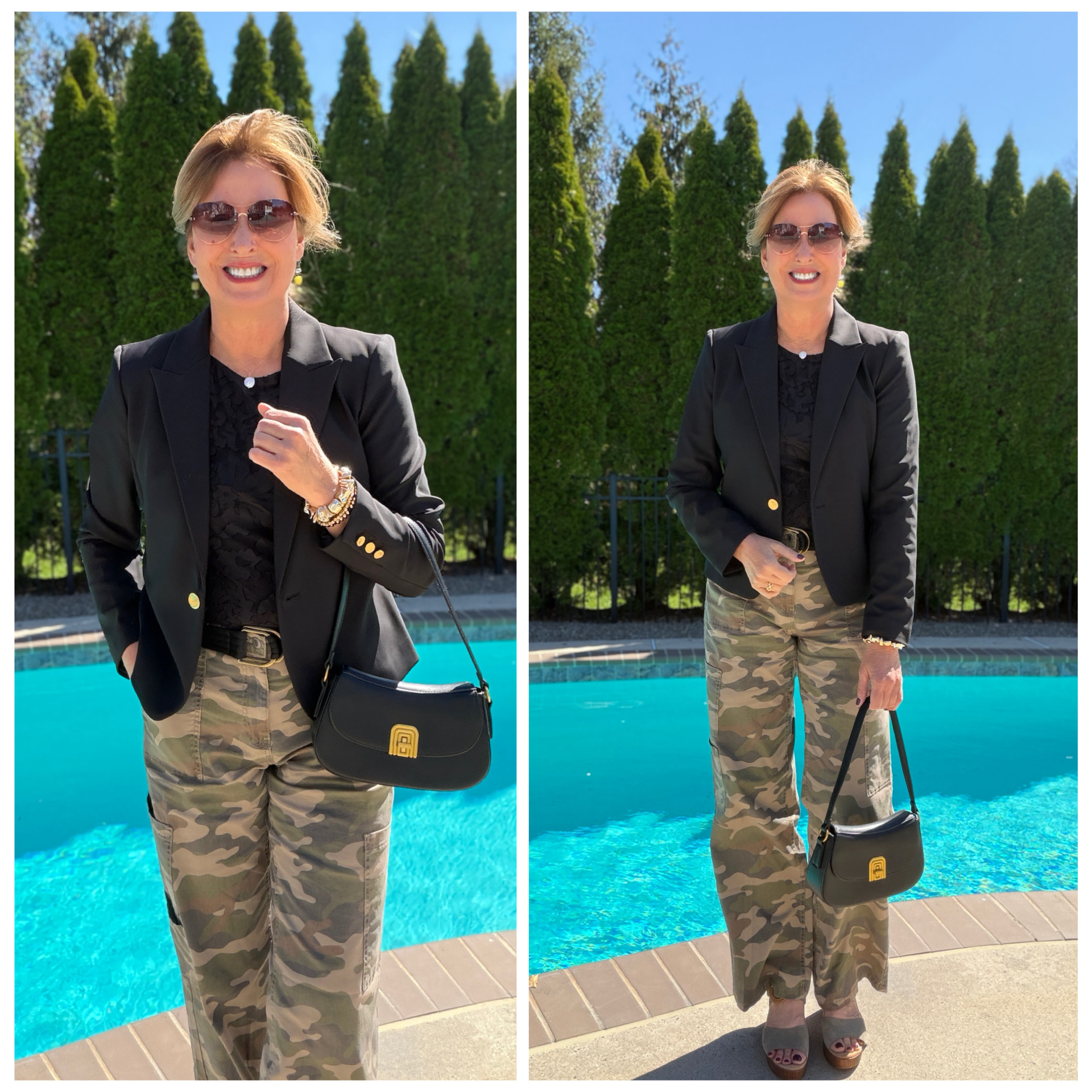 Camo for Spring? One of my favorite pairs of pants for $17, back in stock. Dressing them up with a blazer blazer. 

 #LTKootd #LTKSeasonal #LTKOver40