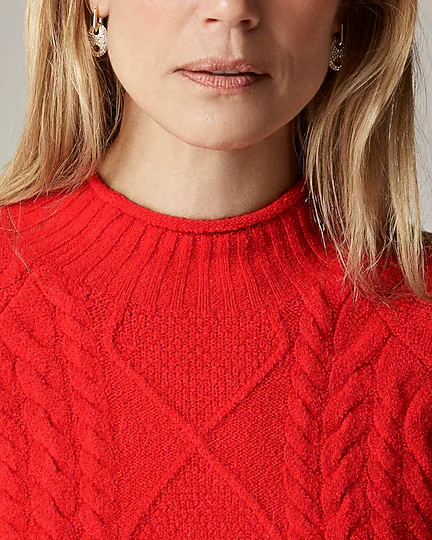 Cable-knit Rollneck™ sweater in Supersoft yarn | J. Crew US