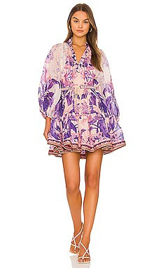 Zimmermann Billow Mini Dress in Purple Palm from Revolve.com | Revolve Clothing (Global)