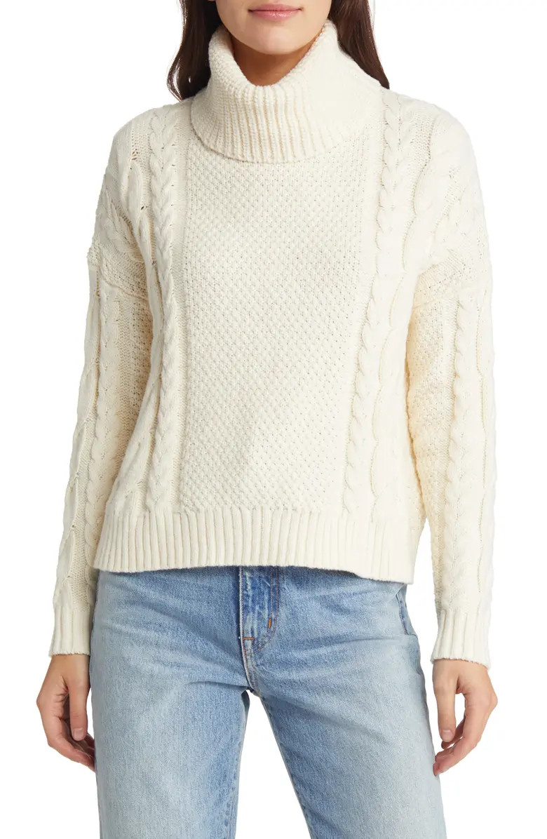 Madewell Crockett Cable Turtleneck Sweater | Nordstrom | Nordstrom