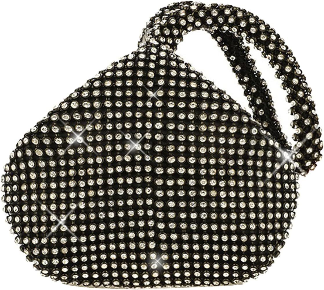 BEILAIDISI Women's Triangle Bling Rhinestones Evening Bag Sparkly Silver Wristlet Purse Party Weddin | Amazon (US)