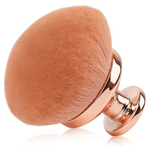 90MM Extra Large Self Tanner Kabuki Makeup Brush – GloréBrochas Ultra Soft Dense Vegan Bristles for Body Makeup, Bronzer & Foundation–Applies Tanning Mousse, Lotion & Self Tanner，Wet & Dry (Rose-Gold) | Amazon (US)