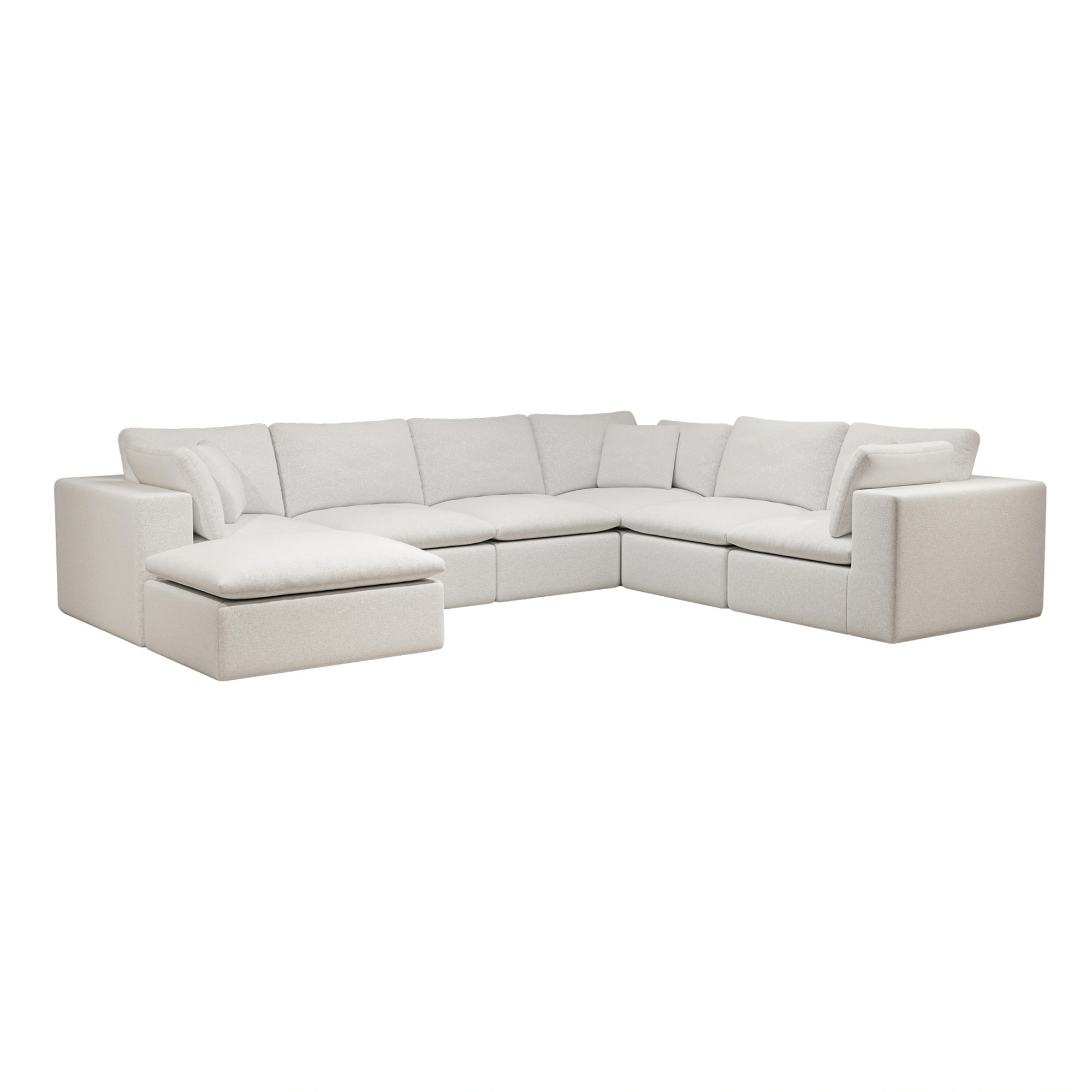 SINOFURN 137.8-in W Modern Beige 6+seats Sectional one_size in White | SYA370082GY | Lowe's