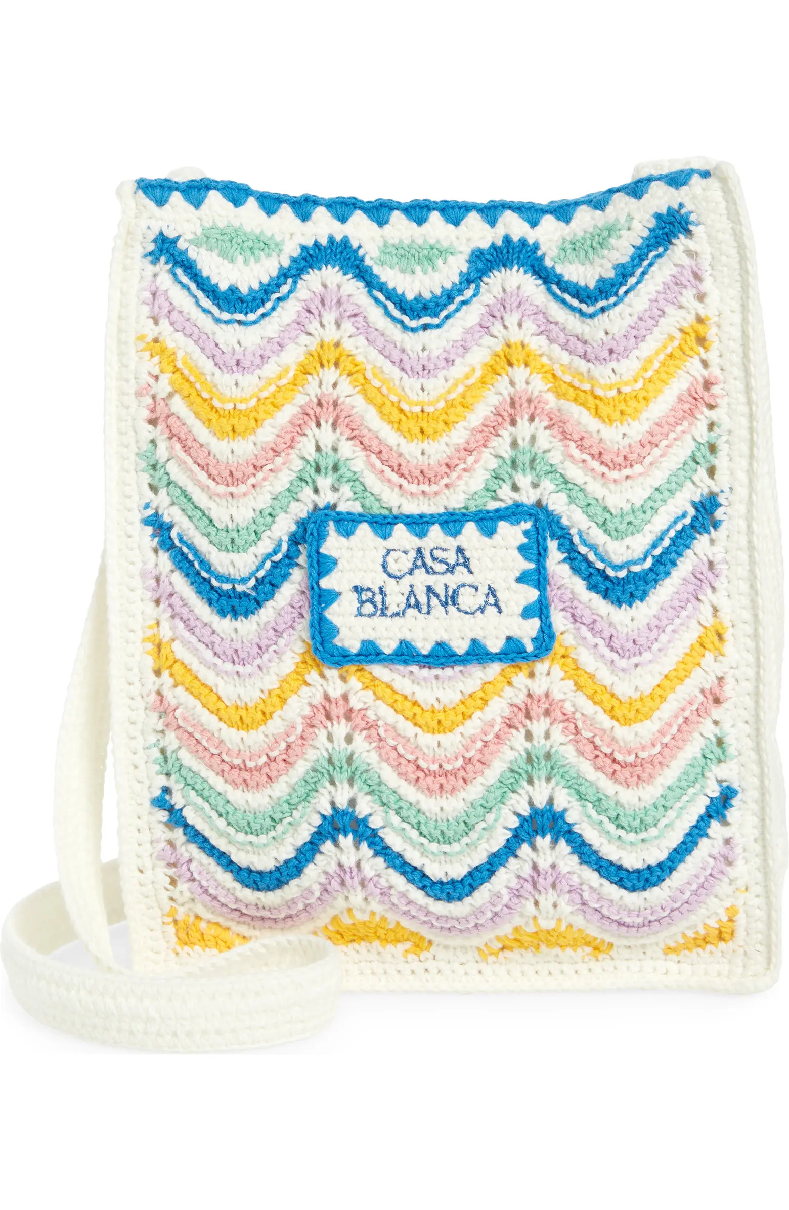 Casablanca Wavy Stripe Cotton Crochet Tote | Nordstrom | Nordstrom