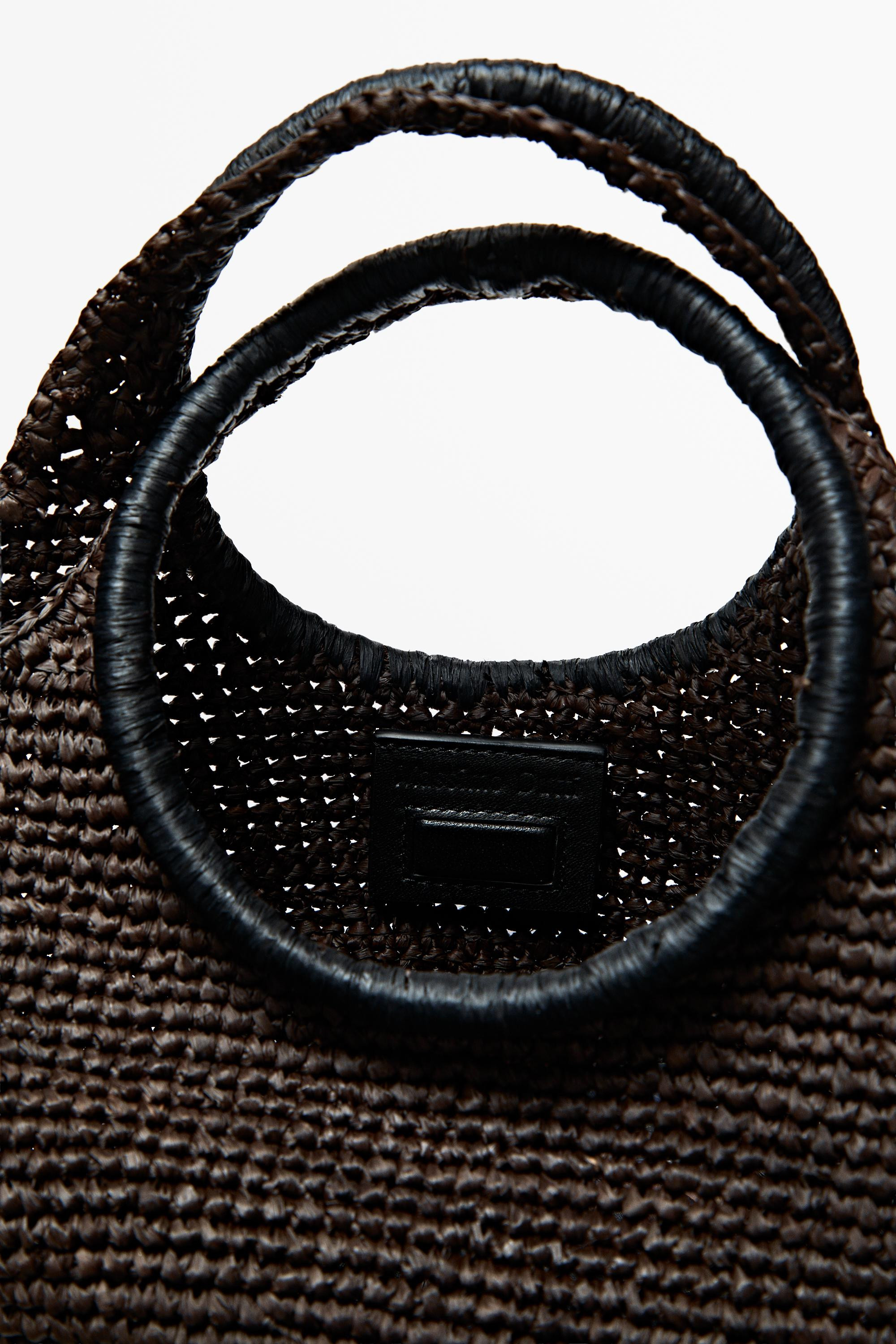 100% Raffia Mini Crescent Bag | Massimo Dutti US