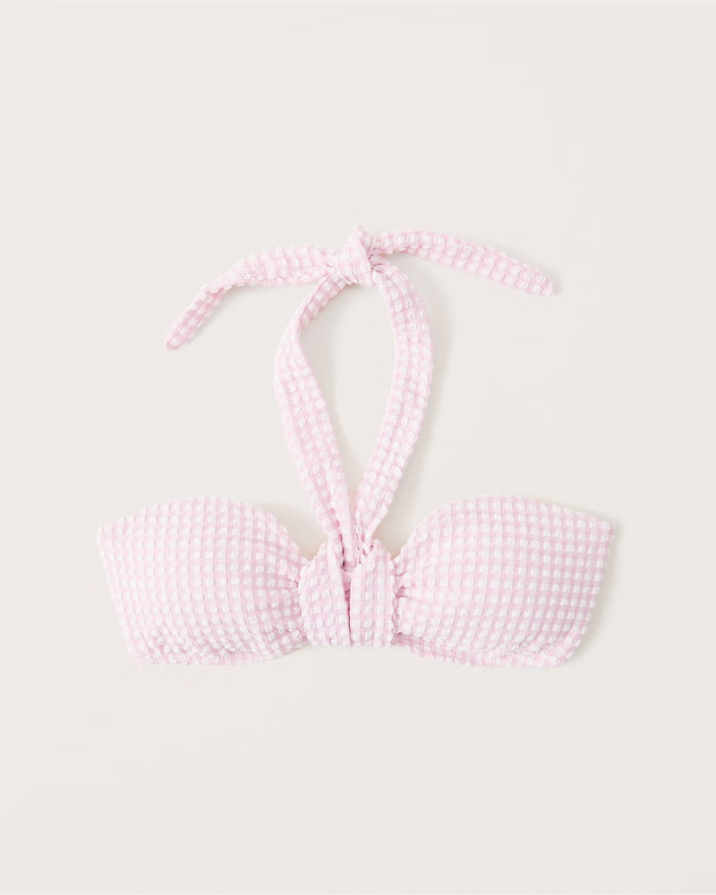 Women's Knot-Front Halter Bandeau Swim Top | Women's Swimwear | Abercrombie.com | Abercrombie & Fitch (US)