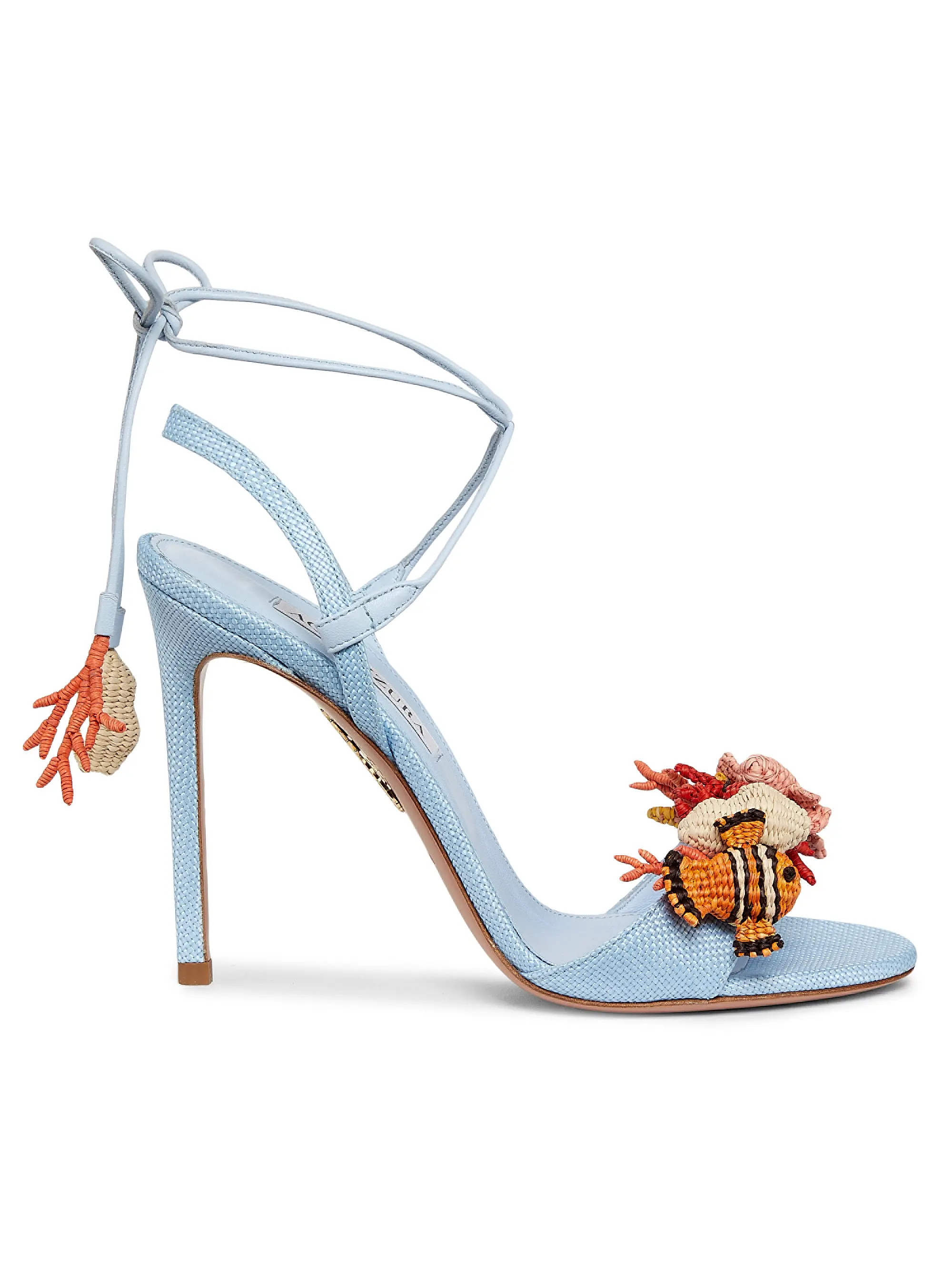 Marea 105MM Embellished Woven Sandals | Saks Fifth Avenue