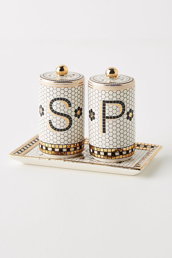 Bistro Tile Salt & Pepper Shakers | Anthropologie (US)