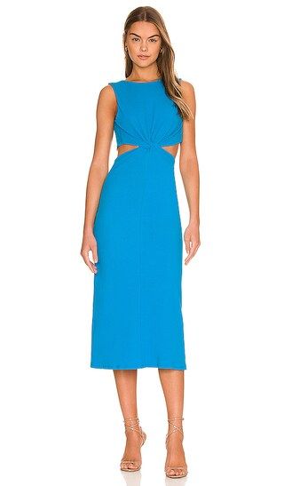 Willow Backless Midi Dress in Capri Blue | Revolve Clothing (Global)