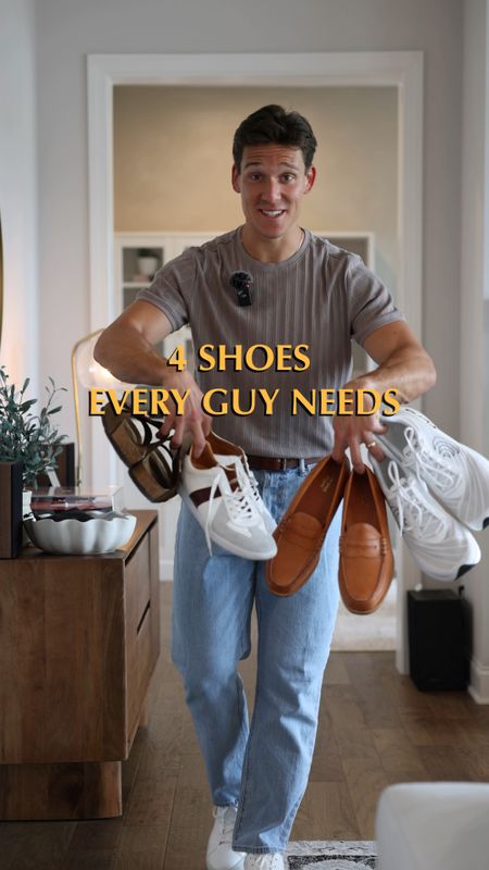 4 shoes every guy needs for warmer weather:

1) low profile / slim sneakers
2) active wear shoes
4) loafers
4) sandals

#LTKmens #LTKVideo #LTKSeasonal