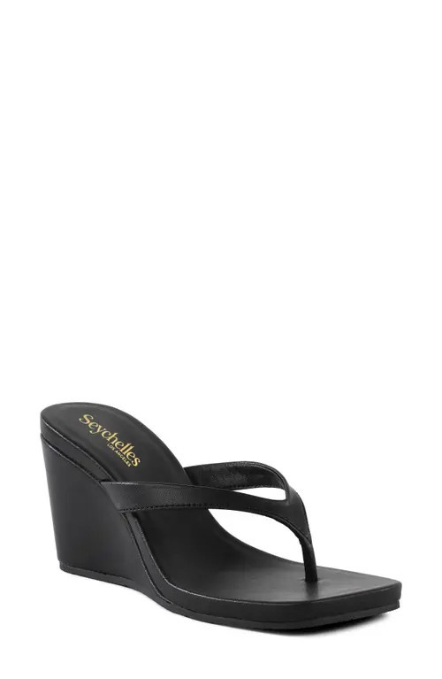 Seychelles Uptown Wedge Flip Flop in Black at Nordstrom, Size 7 | Nordstrom