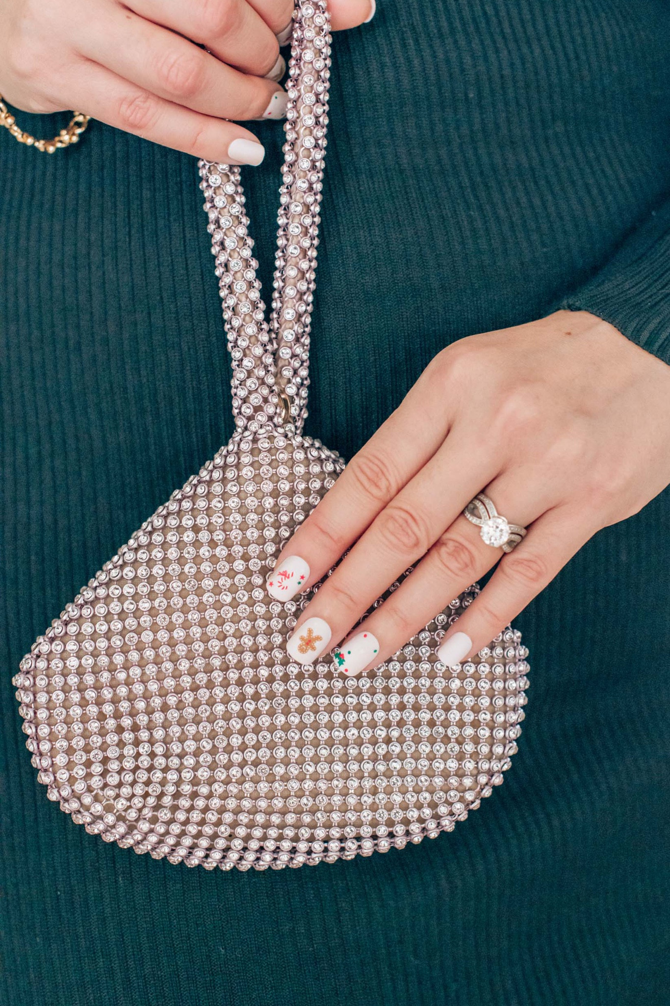 Holiday nails, press on nails, sparkly purse, holiday look 

#LTKGiftGuide #LTKHoliday #LTKSeasonal