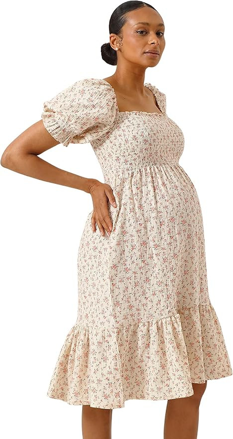 NOTHING FITS BUT Women’s Classic Nursing Sakura Dress, Soft Muslin Maternity Gown, Casual Mater... | Amazon (US)