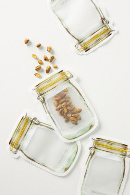 Kikkerland Small Mason Jar Zipper Bag Set | Anthropologie (US)