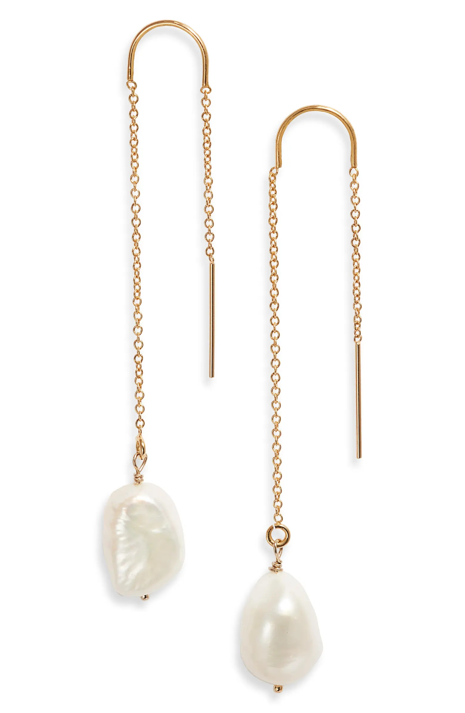 Set & Stones Sabina Keshi Pearl Threader Earrings | Nordstrom | Nordstrom