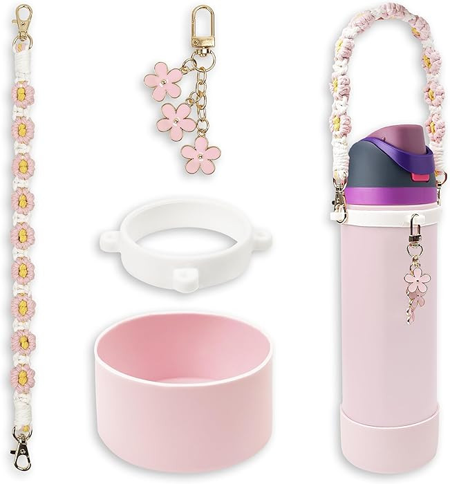 Silicone Boot Set for Owala Water Bottle 24 oz, 32 oz, 40 oz - Includes Anti-Slip Sleeve & Water ... | Amazon (US)