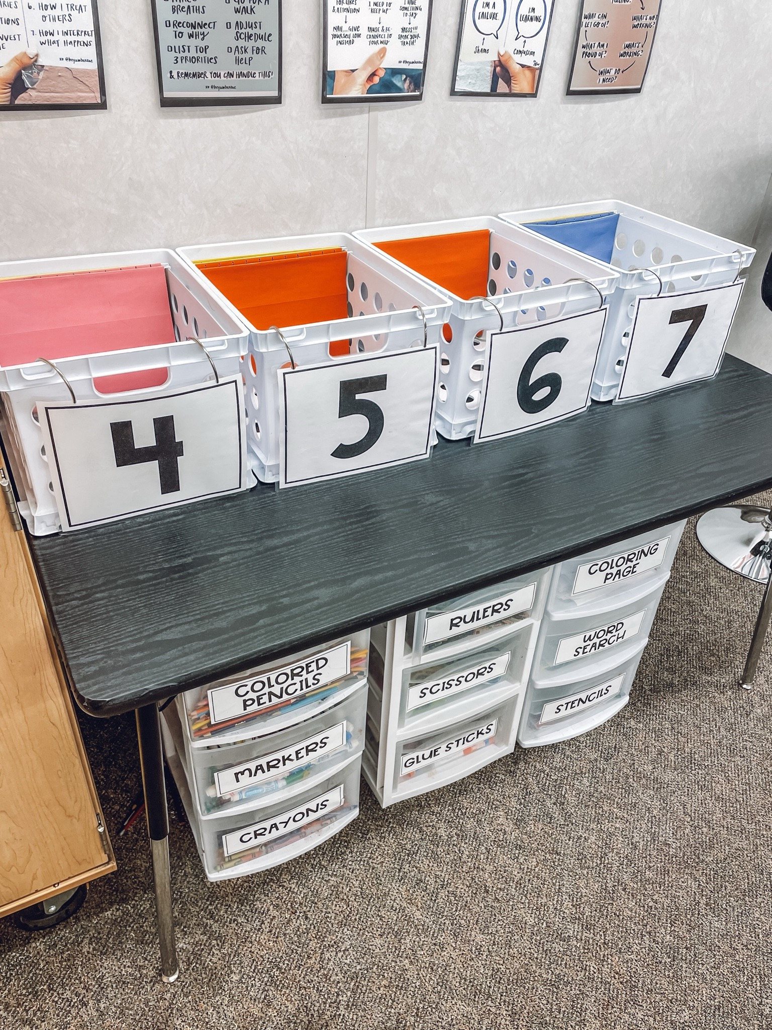 classroom turn in basket organization! Each class period has their own file crate as their turn in basket! The file folders in the back of the basket are for graded papers and no names!

| middle school teacher | secondary classroom | classroom set up | classroom organization 

#LTKunder100 #LTKunder50 #LTKBacktoSchool

#LTKFindsUnder100