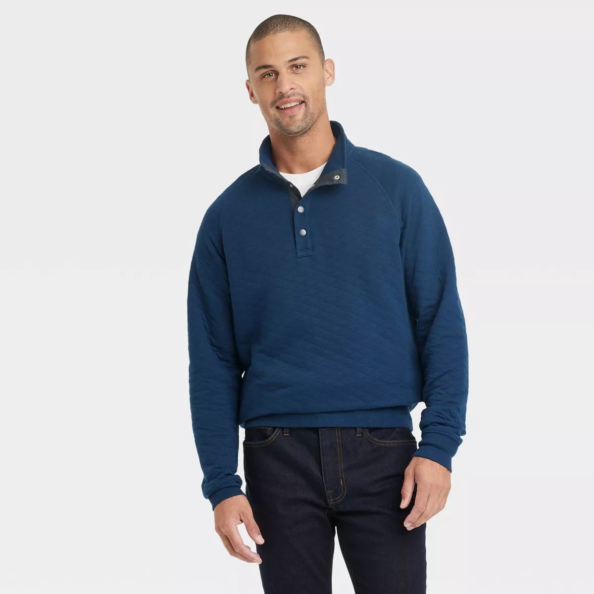 Men's Quilted Snap Pullover Sweatshirt - Goodfellow & Co™ | Target