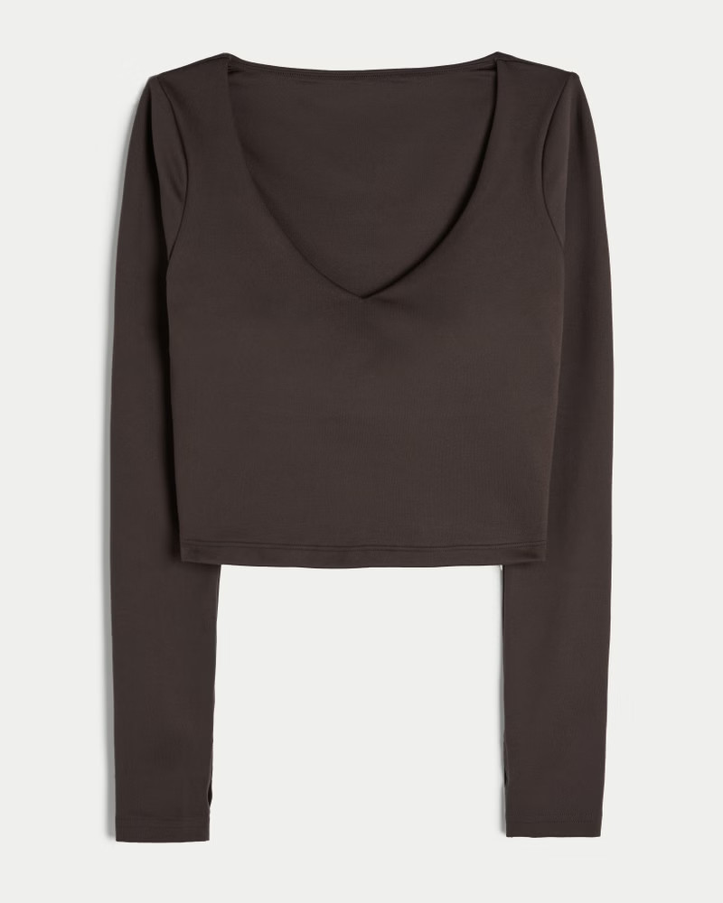 Women's Gilly Hicks Active Recharge Long-Sleeve Plunge Top from Hollister | Hollister (US)