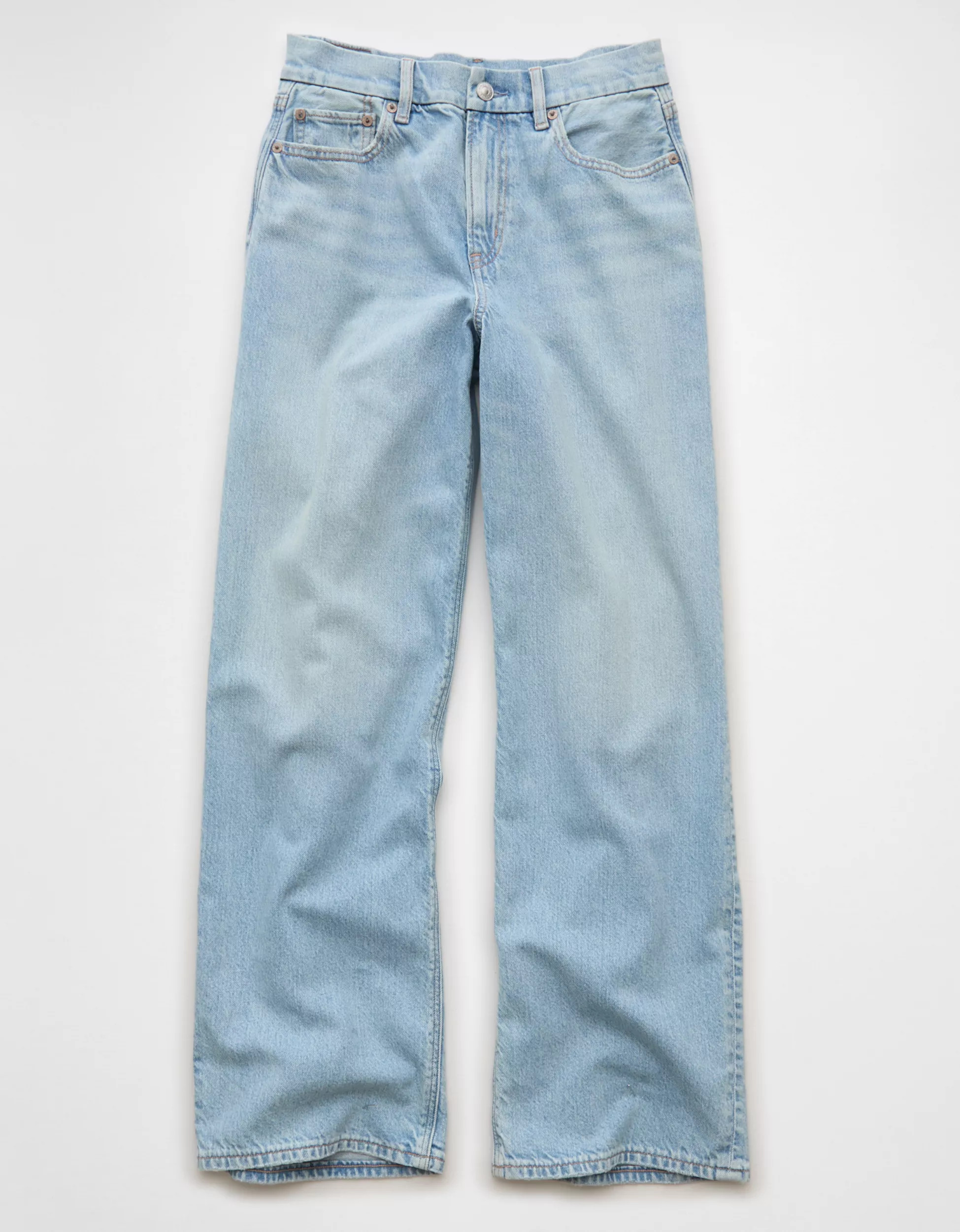 AE Strigid Curvy Super High-Waisted Baggy Straight Jean | American Eagle Outfitters (US & CA)