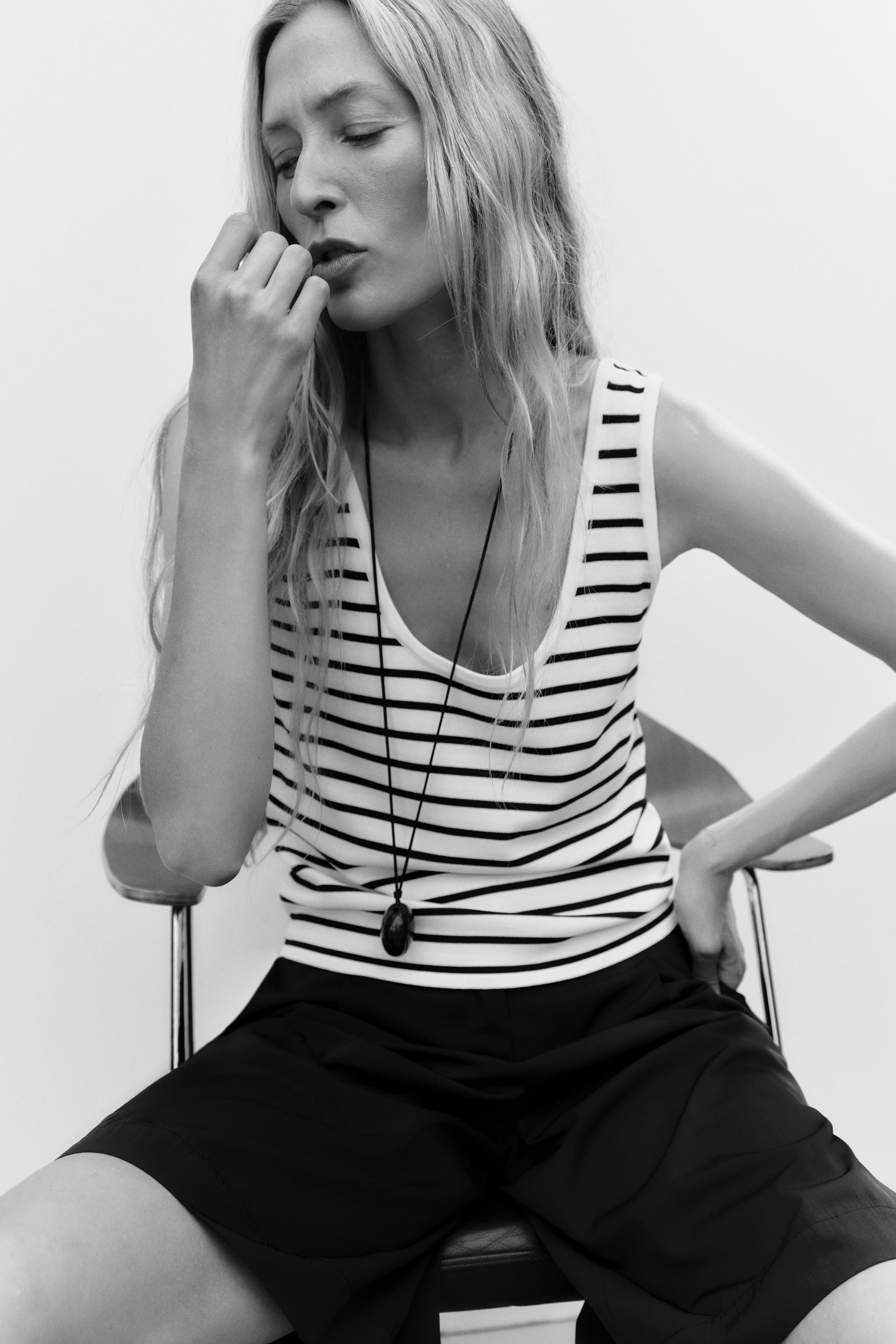 STRIPED KNIT TOP | Zara UK