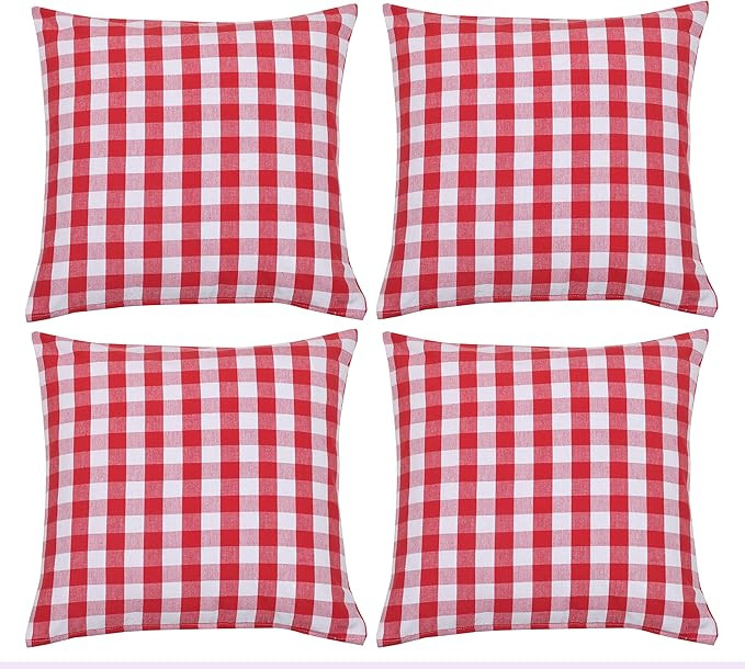 Urban Villa Buffalo Checks Throw Pillow Covers 100% Cotton 18x18 Inches Premium Quality Ultra Sof... | Amazon (US)