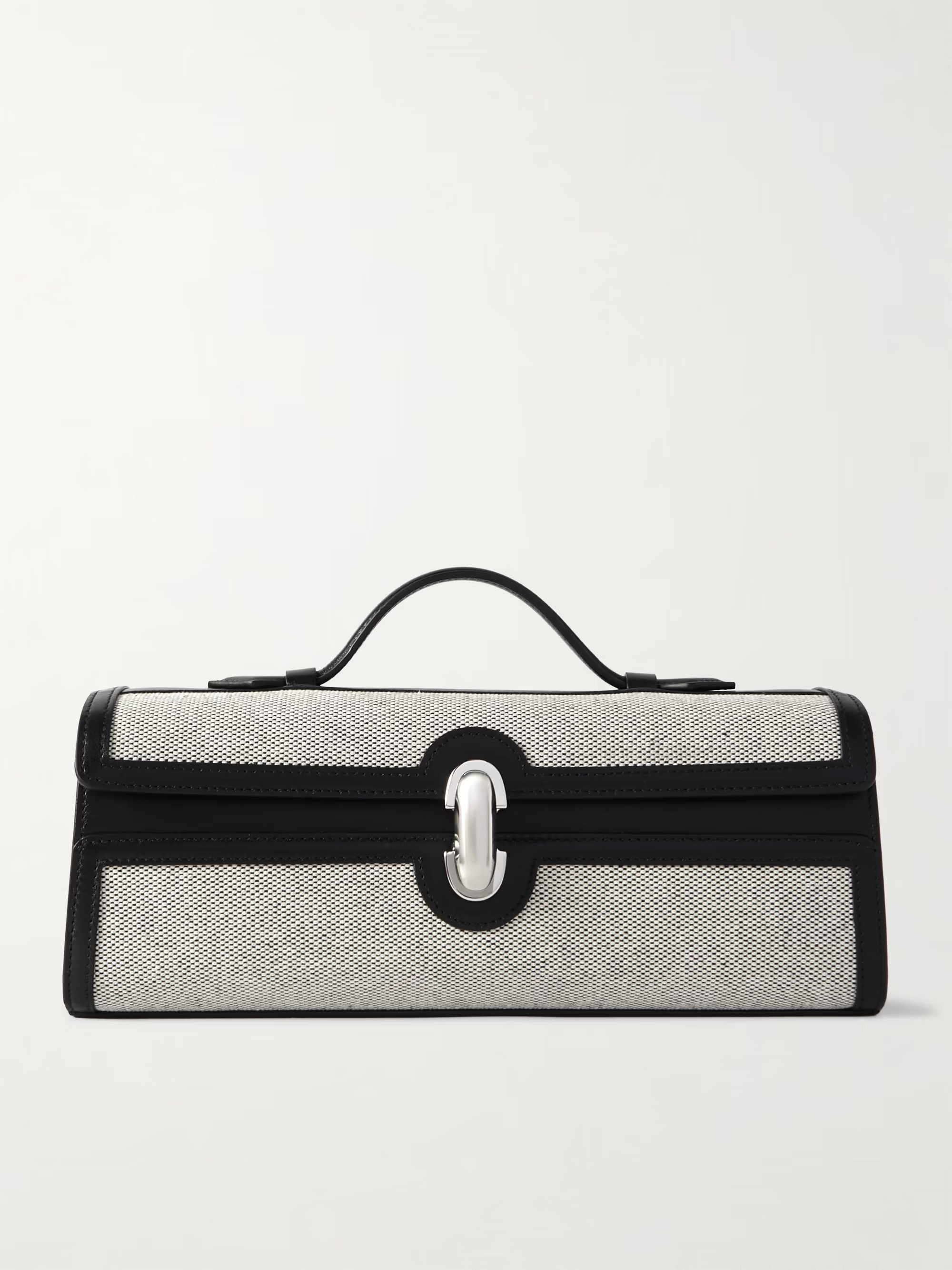 Slim Symmetry canvas-trimmed leather clutch | NET-A-PORTER (UK & EU)