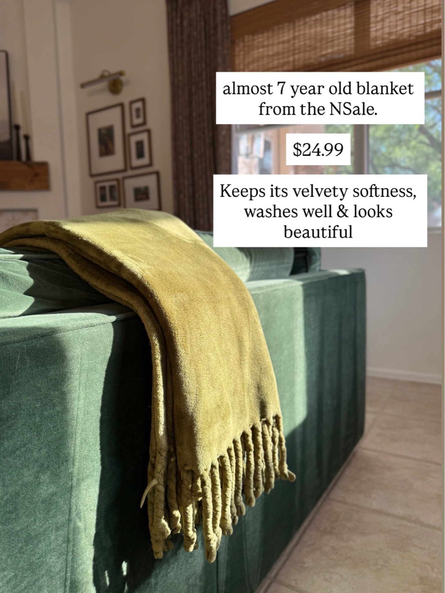 can you believe this blanket is almost 7 years old?! i’ve continuously purchased these blankets throughout the years as gifts because they are that good! they wash well and have maintained their velvet soft feel. this blanket lives on our living room couch because i know i can wash it over and over again!

this color is an older olive color, but there is another pretty green this year! 

sofa color is “essex”

#LTKSeasonal #LTKSaleAlert #LTKHome

#LTKSeasonal #LTKSaleAlert #LTKHome

Comment SHOP below to receive a DM with the link to this post on my LTK ⬇ https://liketk.it/6iqDz