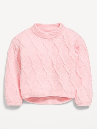 Long-Sleeve Cable-Knit Sweater for Toddler Girls | Old Navy (US)