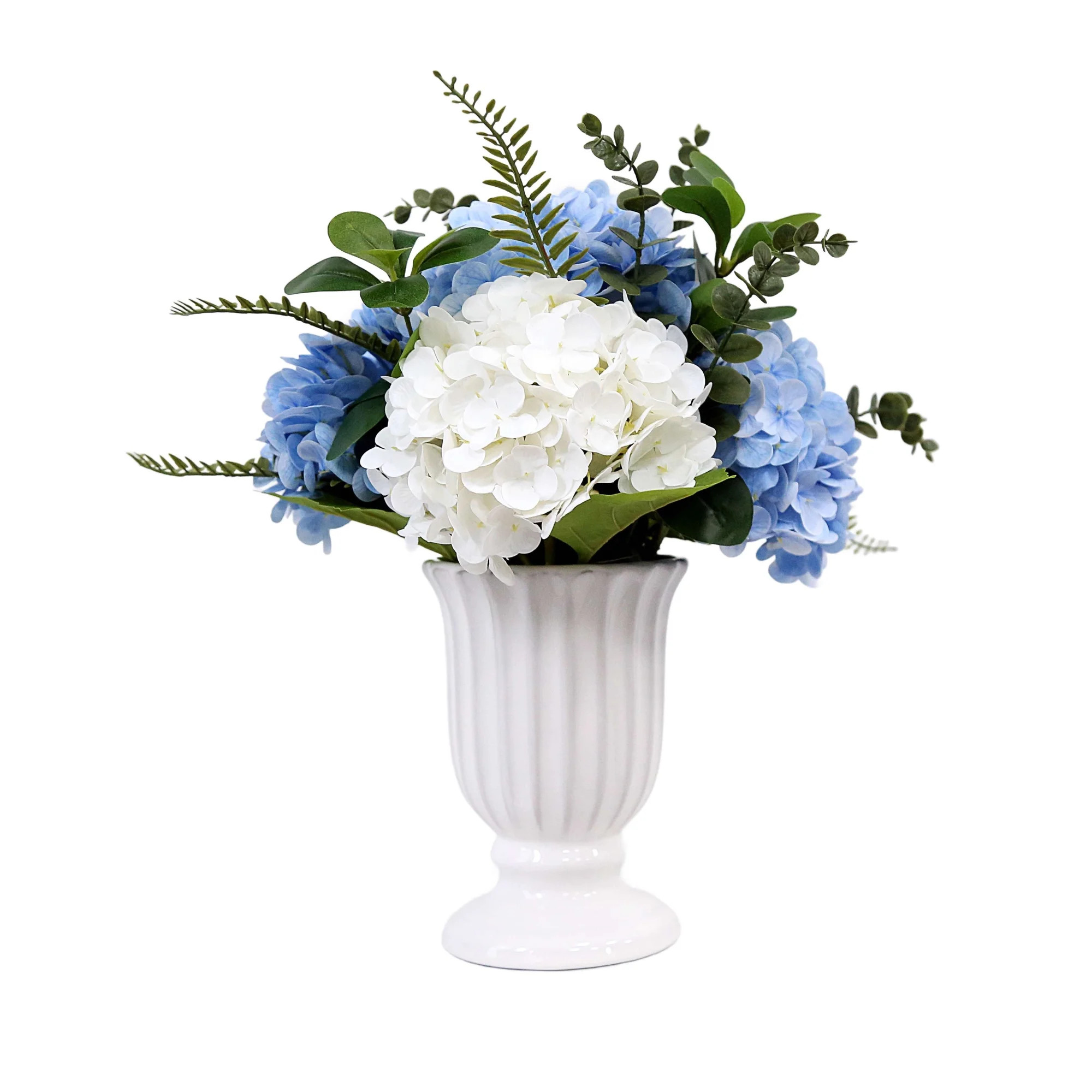 Faux Hydrangeas in Vase, Blue and White, 16.25", by My Texas House | Walmart (US)
