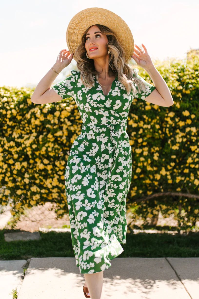 Lucy Dress in Green Floral | Ivy City Co